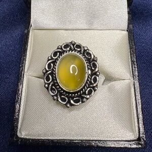 Ring*Prehnite Healing Gemstone Silver Setting